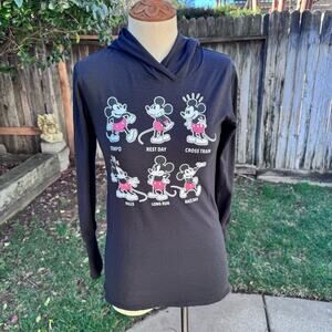 Raw Threads Mickey Mouse's Training Schedule Athletic Black Hoodie Women's XS